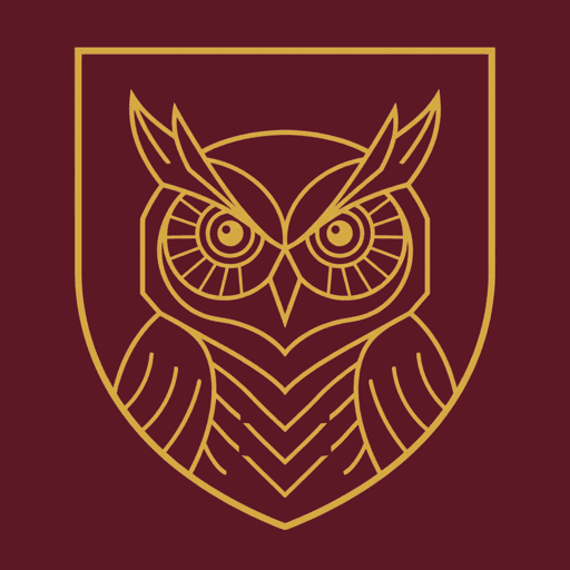 Escudo heráldico de CorpVault: búho