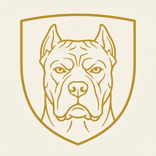 Escudo heráldico de TrustVault: cane corso